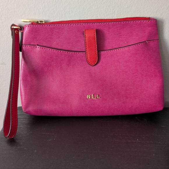 Lauren Ralph Lauren Fuchsia Wristlet Clutch - Picture 1 of 3